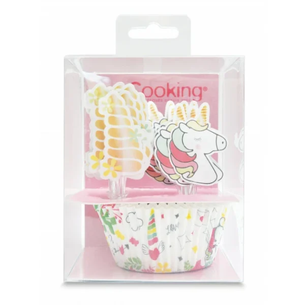 24 Caissettes Cupcakes + 24 Cake Toppers Licorne Scrapcooking 1