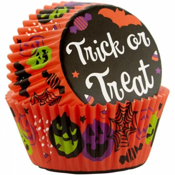 Caissette Cupcake Halloween Trick Or Treat ø5cm (x75) Wilton 1