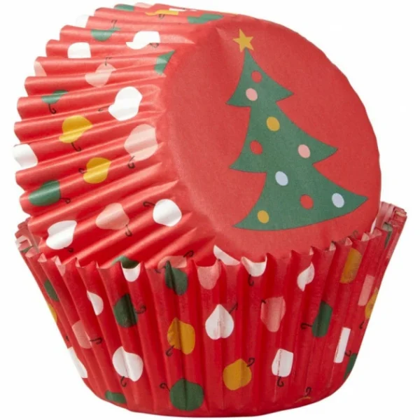 Caissette Cupcake Sapin Et Décorations De Noël X75 Wilton 1