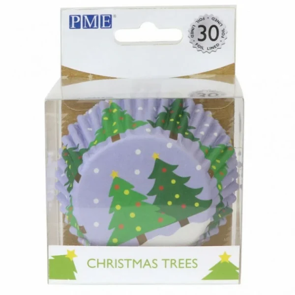 Caissette Cupcake Sapins De Noël X30 PME 1