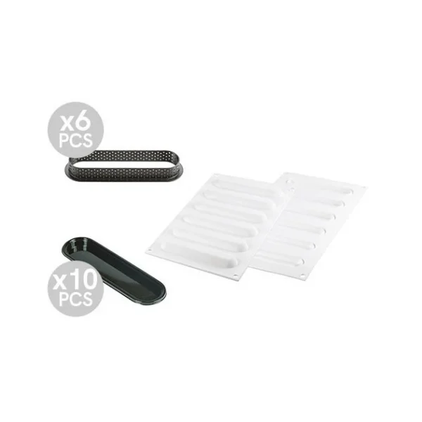 Kit Moule Silicone 6 Tartelettes Oblong 14,6 Cm Silikomart Professional 3