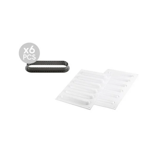 Kit Moule Silicone 6 Tartelettes Oblong 14,6 Cm Silikomart Professional 8