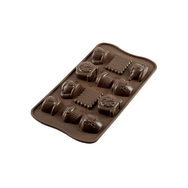 Moule à Chocolat 12 Sujets Tea Time Easy Choc – Silicone Spécial Chocolat 1