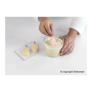 Moule à Glace Silicone 16 Mini Esquimaux Avec Bâtonnets SilikoMart 20