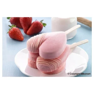 Moule à Glace Silicone 2 Mini Coeur Avec Bâtonnets SilikoMart 9