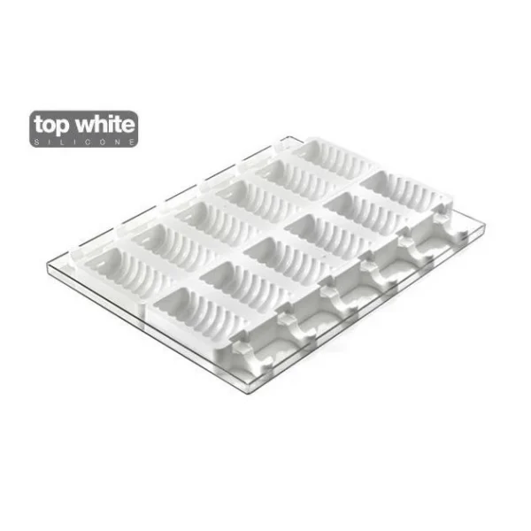 Moule à Glace Silicone Tango 12 Empreintes Avec Bâtonnets SilikoMart 1