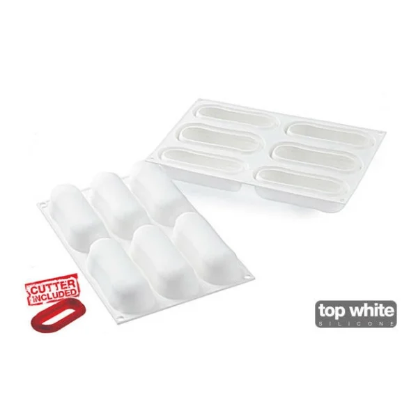 Moule Silicone 6 Eclairs 129 X 40 X H35 Mm 140ml SilikoMart Professional 4