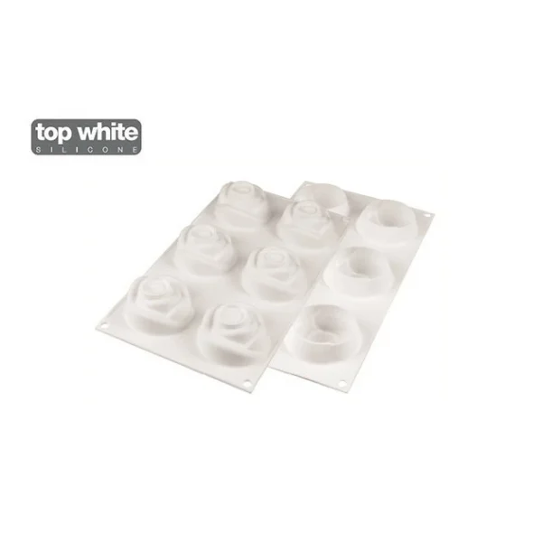 Moule Silicone 6 Roses 7 X 5,5 Cm 143ml SilikoMart Professional 4