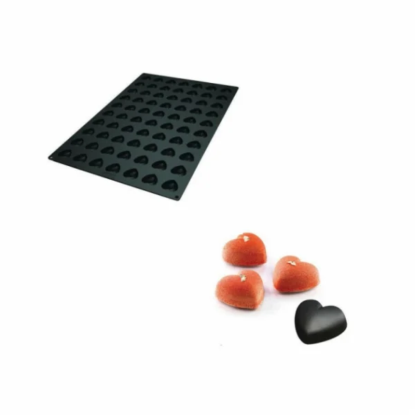 Moule Silicone 70 Mini Coeurs 3,6 X 3,9 X H1,6 Cm 11ml SilikoMart Professional 1