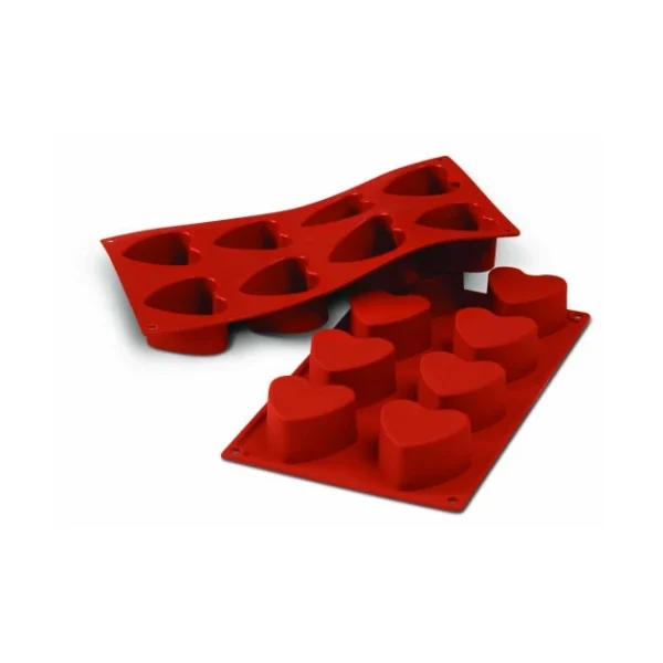 Moule Silicone 8 Coeurs 6 Cm X H 3,5 Cm Silikomart 1