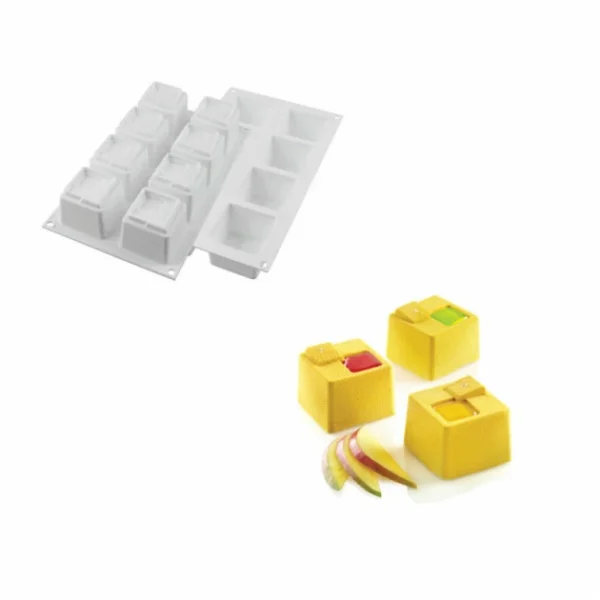 Moule Silicone 8 Cubes Kuadro 6 X 6 Cm 150ml SilikoMart Professional 1