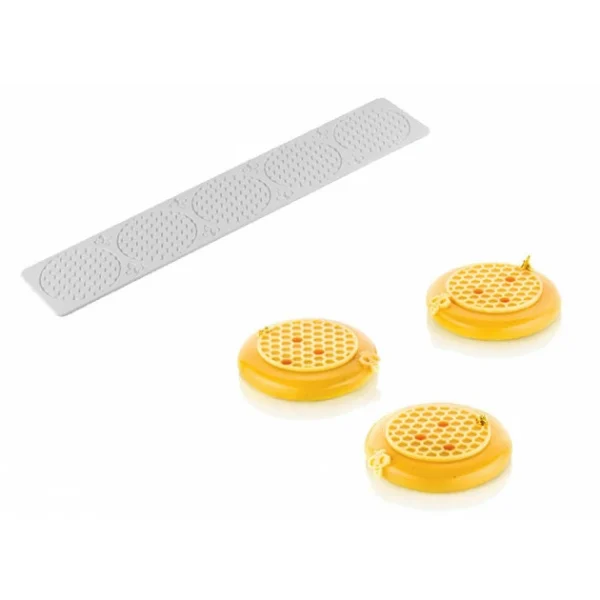 Moule Silicone Décor Alvéoles Ø 7,5 Cm X H 0,35 Cm (x5) Silikomart Professional 1