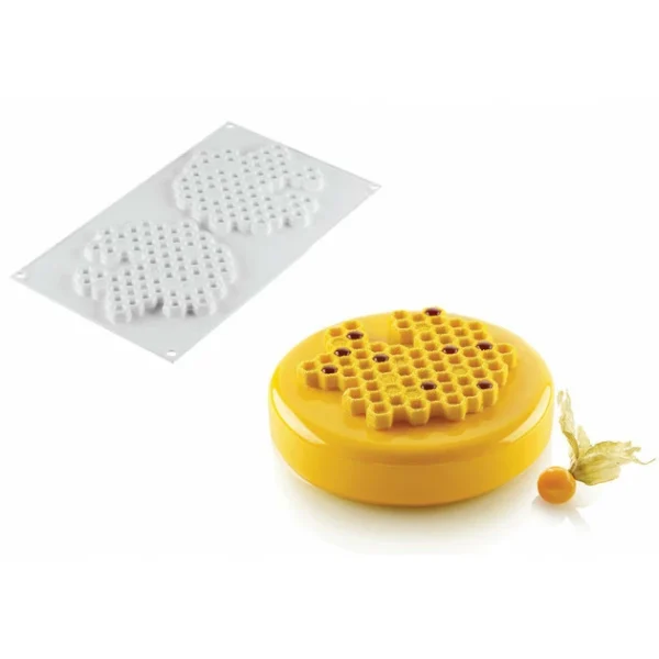 Moule Silicone Décor Miel Ø 14 Cm X H 1 Cm (x2) Silikomart Professional 1