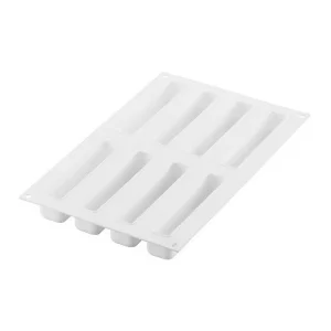 Moule Silicone Éclairs Stripe 13 X 2,8 Cm X H 2,8 Cm (x8) Silikomart Professional 9