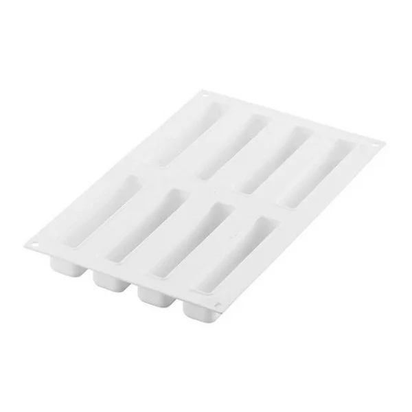 Moule Silicone Éclairs Stripe 13 X 2,8 Cm X H 2,8 Cm (x8) Silikomart Professional 3