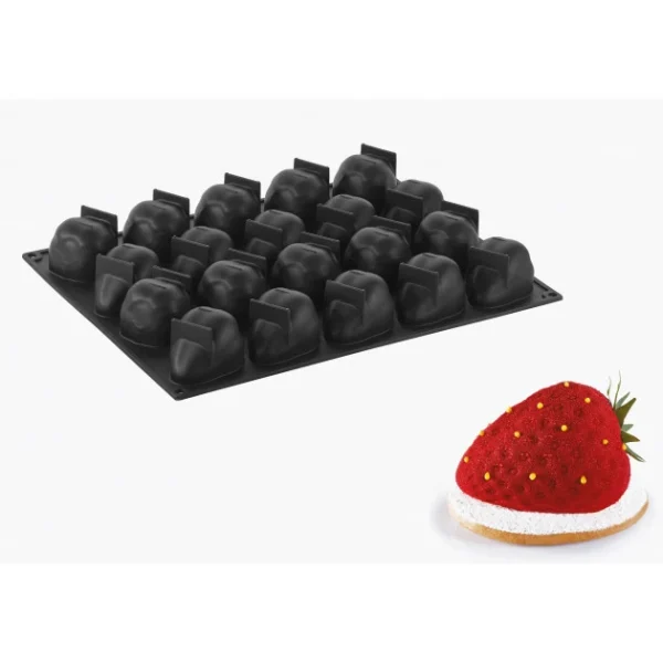 Moule Silicone Fraise 7,1 X 5,4 Cm X H 4,6 Cm (x20) Pavoflex 1